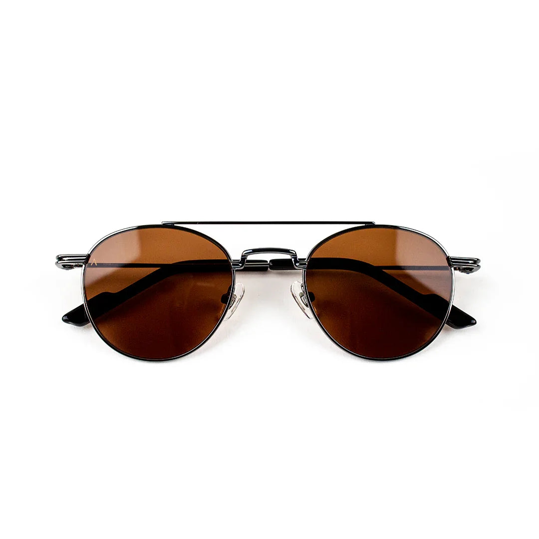 Adam Young Eyewear marka kahverengi camlı siyah metal çerçeveli trend güneş gözlüğü modelleri