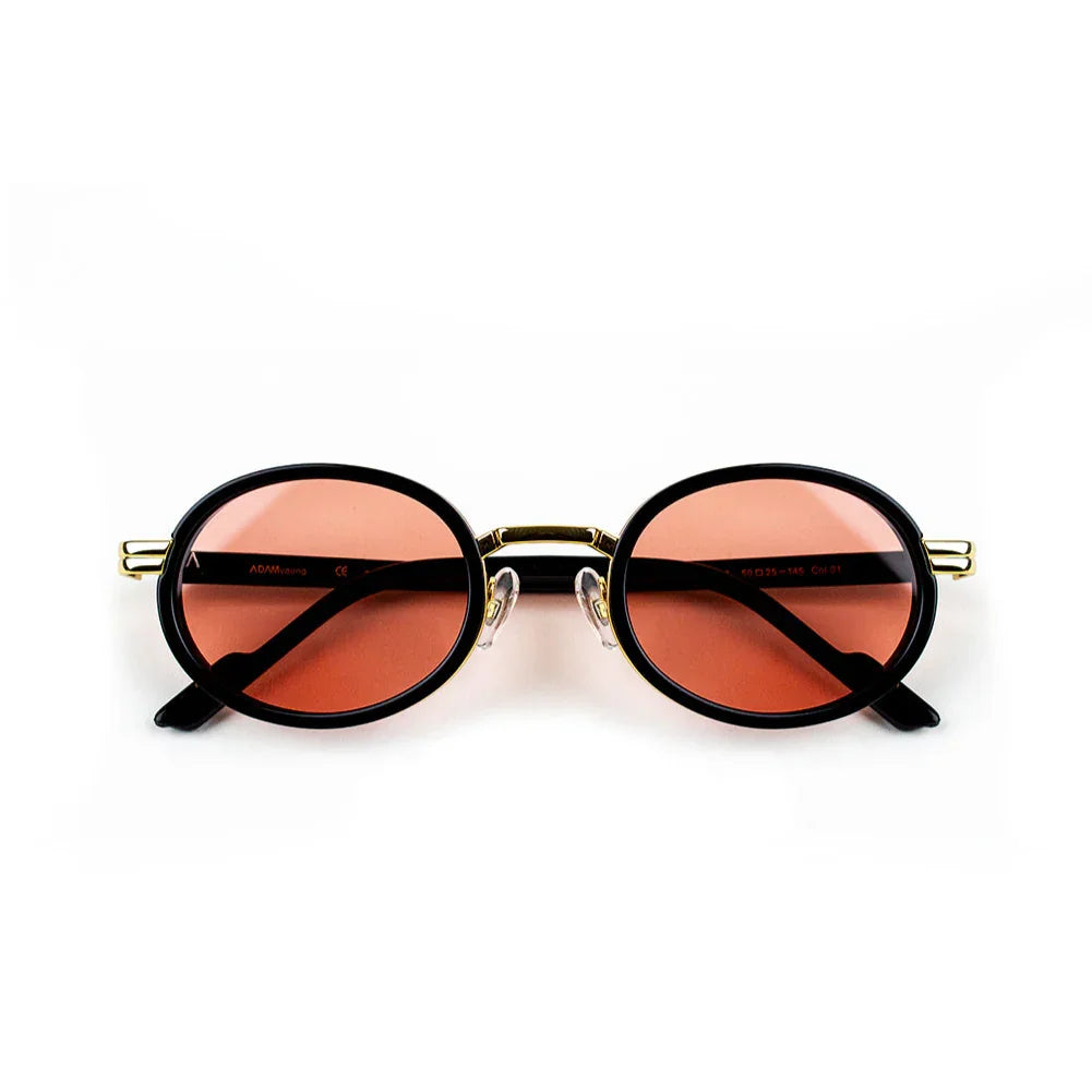 Adam Young Eyewear marka siyah çerçeveli turuncu camlı AD 013 güneş gözlüğü
