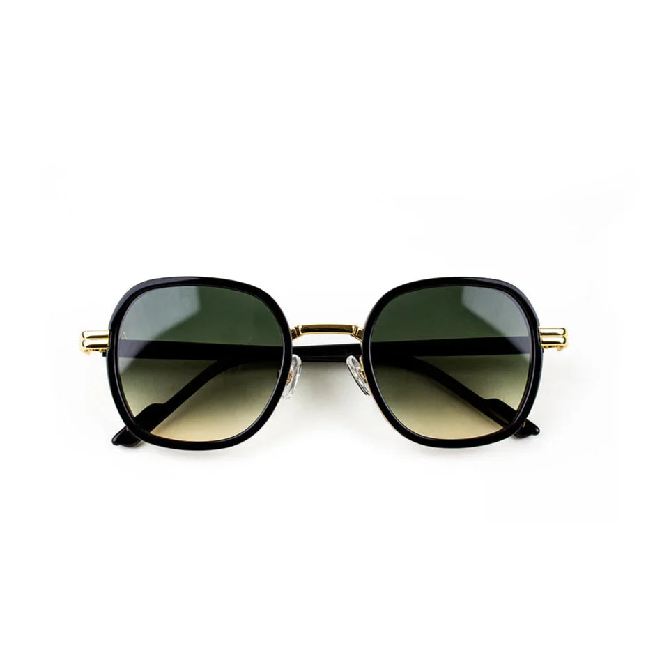 Adam Young Eyewear siyah çerçeveli trendy kare güneş gözlüğü şık tasarımla