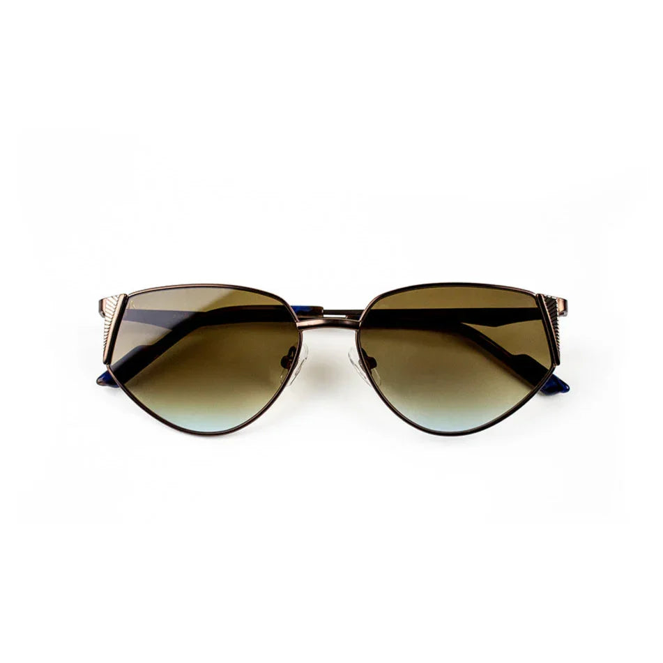 Adam Young Eyewear markasına ait AD 019 güneş gözlüğü kahverengi degrade camlı metal çerçeve