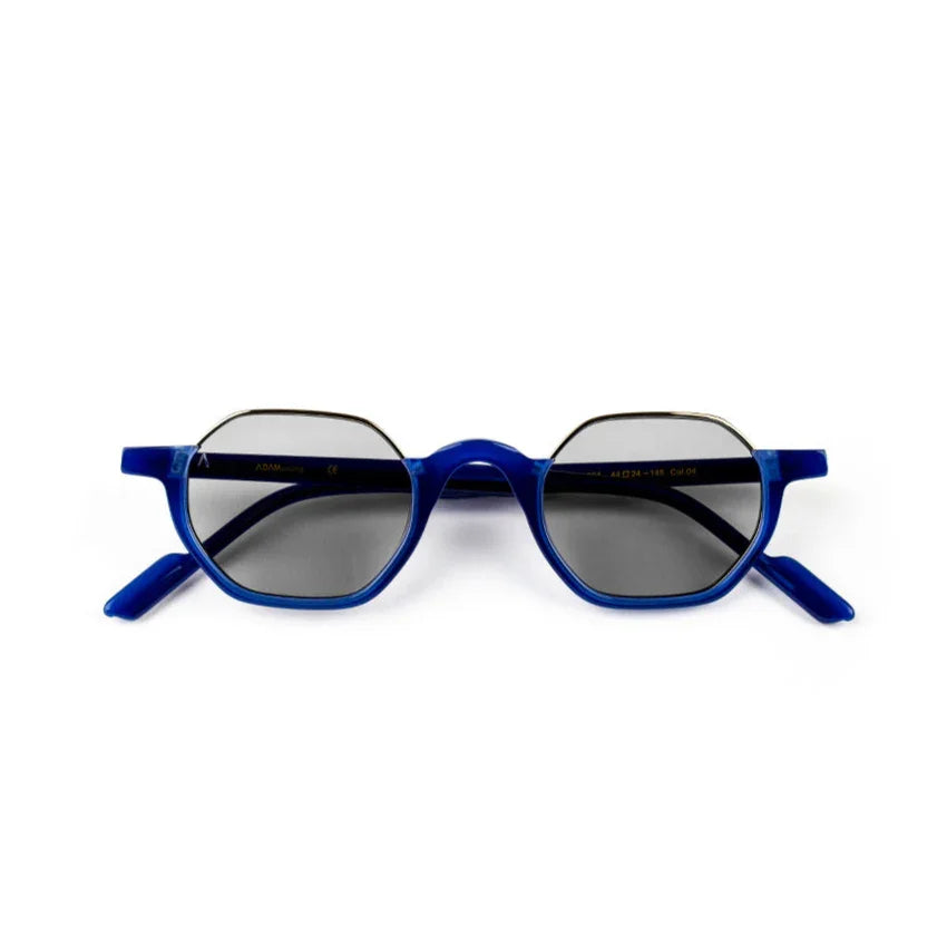 Adam Young Eyewear mavi çerçeveli trend güneş gözlüğü siyah camlarla