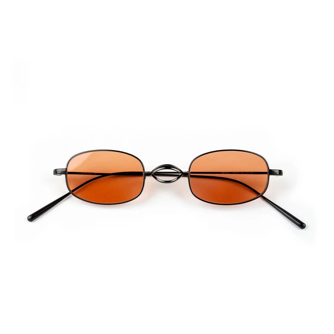 Adam Young Eyewear marka turuncu camlı moda metal çerçeveli gözlük, şık tasarım
