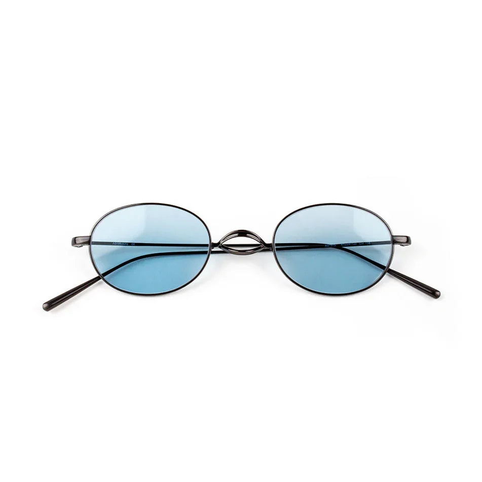 Adam Young Eyewear ince metal çerçeveli mavi camlı premium güneş gözlüğü