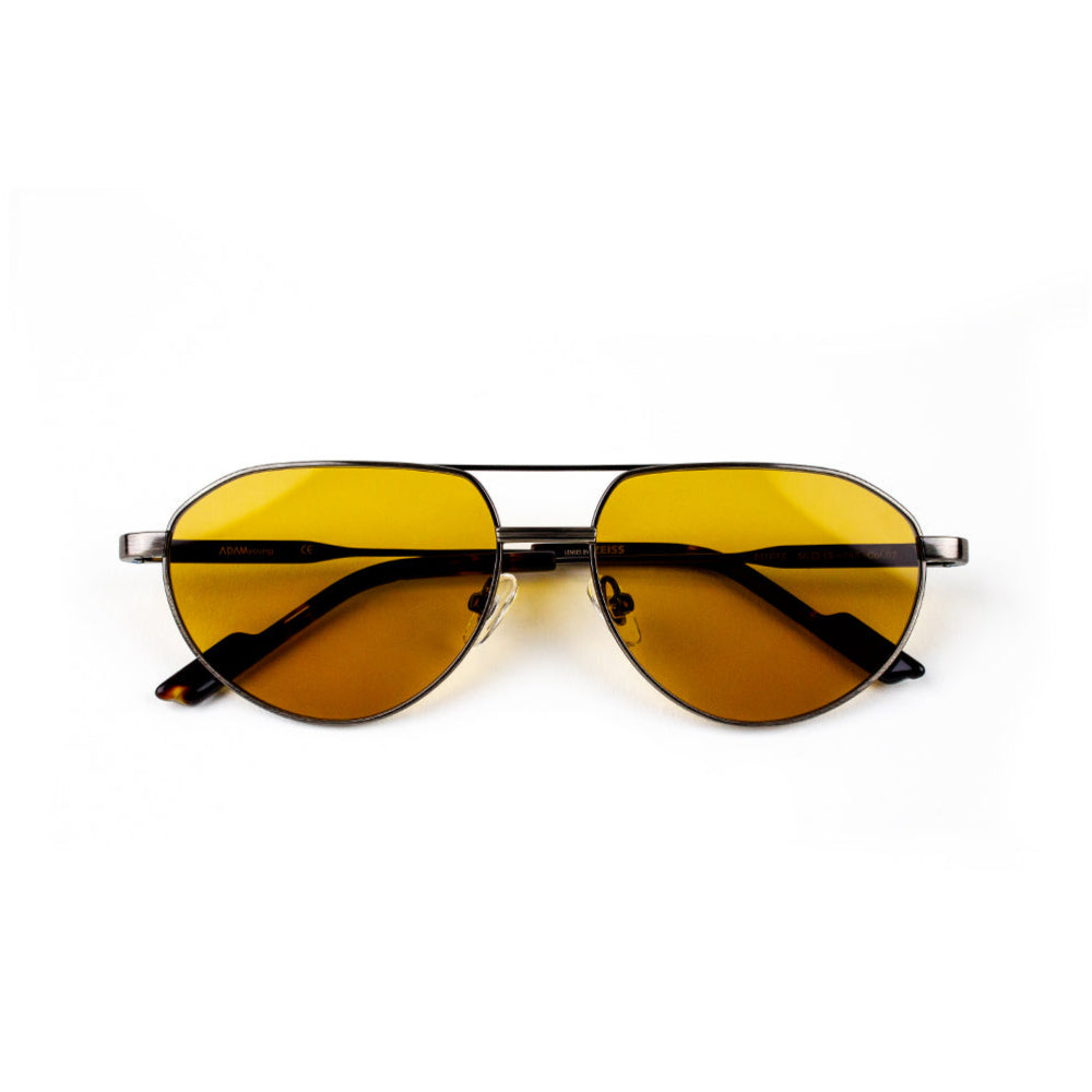 Adam Young Eyewear markasına ait sarı camlı trend aviator güneş gözlüğü modeli