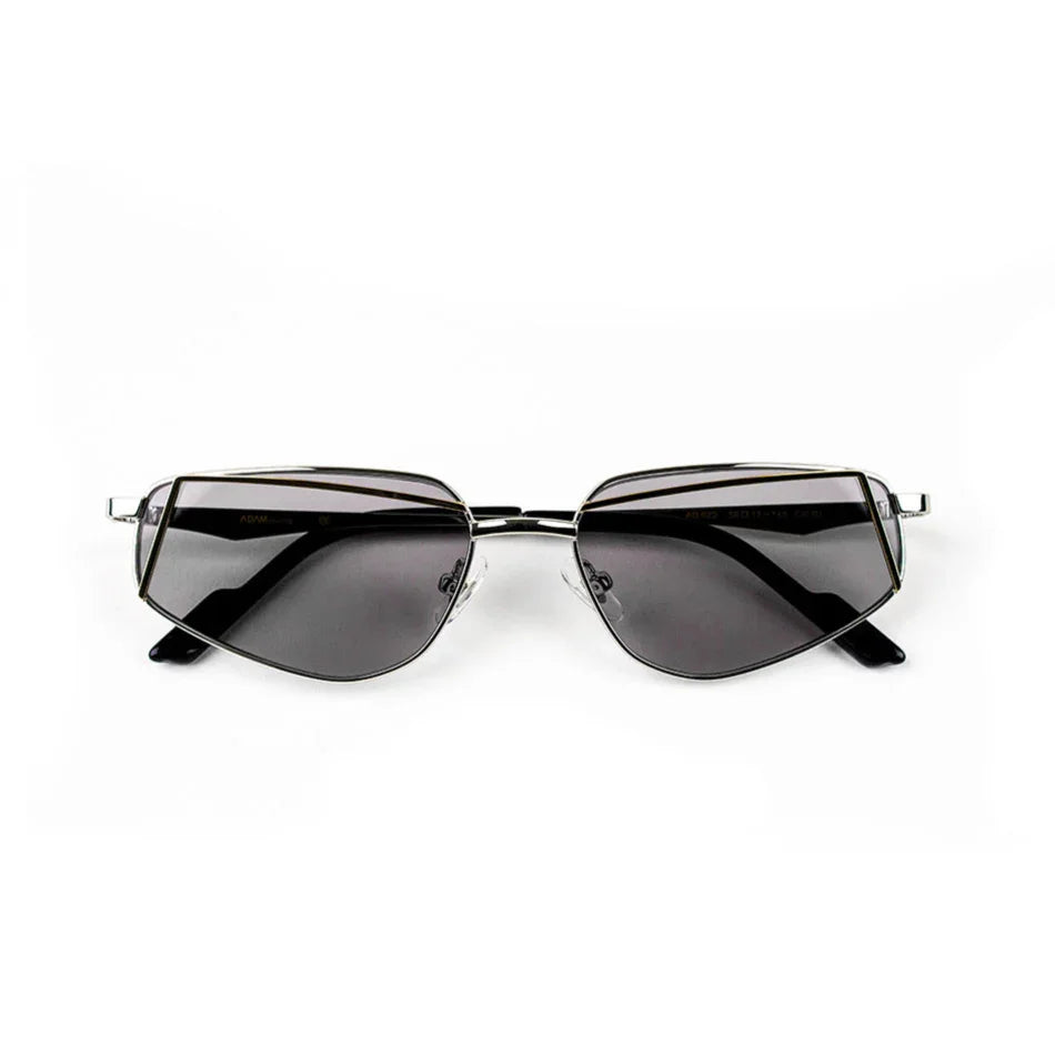 Adam Young Eyewear şık metal çerçeveli gözlük siyah koyu camlı modern tasarım