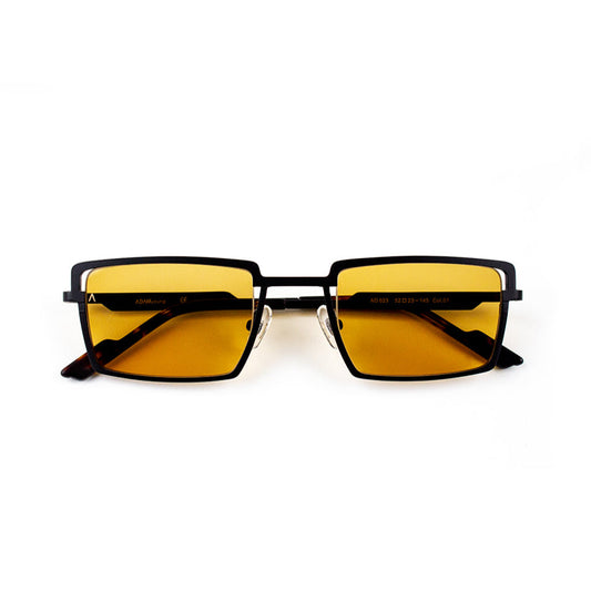 Adam Young Eyewear siyah çerçeveli sarı camlı modern moda gözlük modelleri