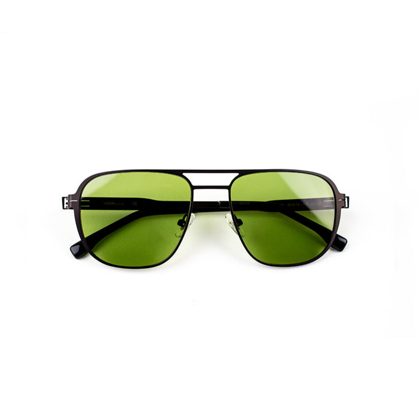 Adam Young Eyewear siyah çerçeveli yeşil camlı premium güneş gözlüğü